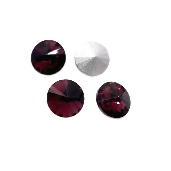 Cabochon rivoli in vetro per bigiotteria, colore cioccolato.