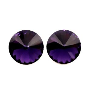 Cabochon rivoli in vetro per bigiotteria, colore tanzanite.