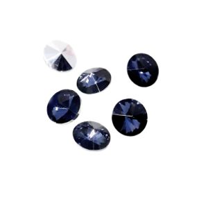 Cabochon rivoli in vetro per bigiotteria, colore blu montana.