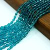 Fili di cristalli cinesi gocce sfaccettate 6x4 mm colore teal.