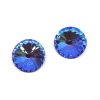 Tondi cabochon in cristallo, rivoli, colore blu.