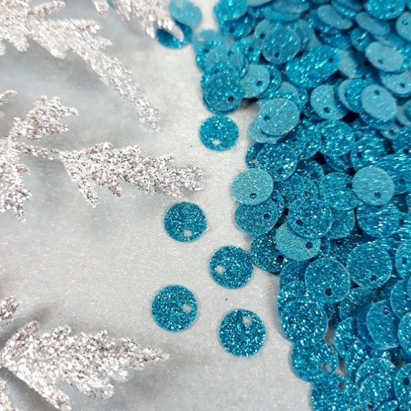 Paillettes glitterate foro alto, azzurro.