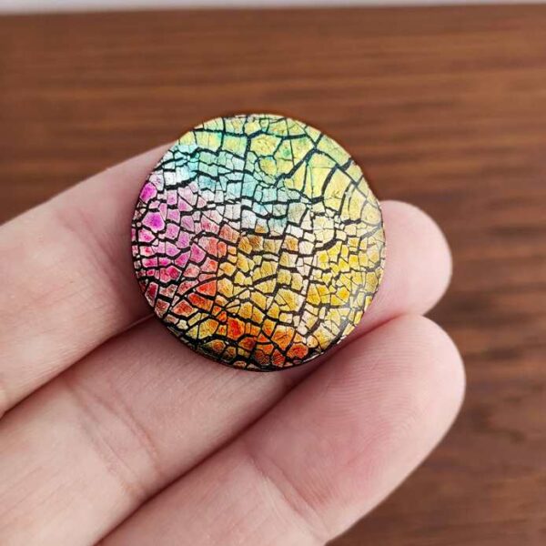 Cabochon tondo in pasta polimerica per creare bijoux fai da te, multicolore.