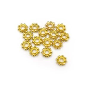 Distanziatori per bijoux, colore oro, forma fiore, 5mm.